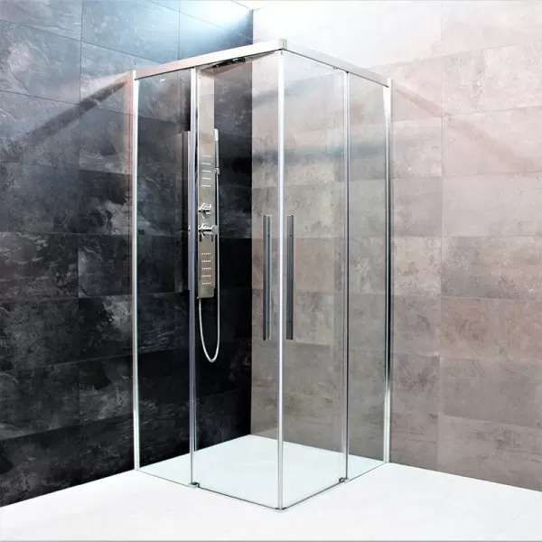 Душевая кабина Dusel DL194 Chrome 90х90х190, двери раздвижные, прозрачное стекло