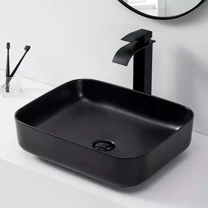 Раковина накладная Dusel Cubis 500251В 500х390х130 черный