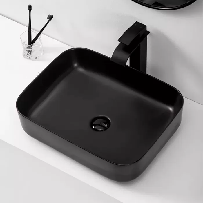 Раковина накладная Dusel Cubis 500251В 500х390х130 черный
