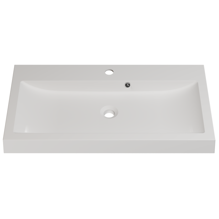 Раковина глянцевая врезная Amidicon Lagunа Slim 80 792х425 из литого камня