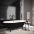 Ванна окремостояча матова Amidicon Olimpia 180х90 чорна з литого каменю чорні ніжки