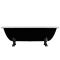 Ванна отдельностоящая матовая Amidicon Olimpia 180х90 черная из литого камня черные ножки