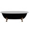 Ванна отдельностоящая матовая Amidicon Olimpia 180х90 черная из литого камня бронзовые ножки