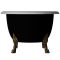 Ванна отдельностоящая матовая Amidicon Olimpia 180х90 черная из литого камня бронзовые ножки
