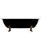 Ванна отдельностоящая матовая Amidicon Olimpia 180х90 черная из литого камня бронзовые ножки