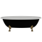 Ванна отдельностоящая матовая Amidicon Olimpia 180х90 черная из литого камня золотые ножки