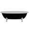 Ванна отдельностоящая глянцевая Amidicon Olimpia 180х90 черная из литого камня серебряные ножки