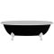 Ванна отдельностоящая матовая Amidicon Olimpia 180х90 черная из литого камня белые ножки