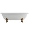 Ванна окремостояча матова Amidicon Olimpia 180х90 біла з литого каменю бронзові ніжки