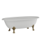 Ванна окремостояча матова Amidicon Olimpia 180х90 біла з литого каменю золоті ніжки