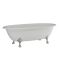 Ванна отдельностоящая матовая Amidicon Olimpia 180х90 белая из литого камня серебряные ножки