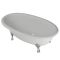 Ванна отдельностоящая матовая Amidicon Olimpia 180х90 белая из литого камня серебряные ножки