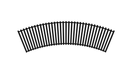 Решетка алюминиевая радиусная цвета RAL для конвектора Teplowatt 3500х265 с высотой 10 мм