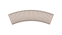 Решітка дерев'яна радіусна для конвектора Teplowatt Горіх 1500х265 з висотою 16 мм