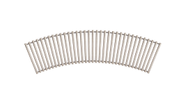 Решітка дерев'яна радіусна для конвектора Teplowatt Ясен 1750х265 з висотою 16 мм