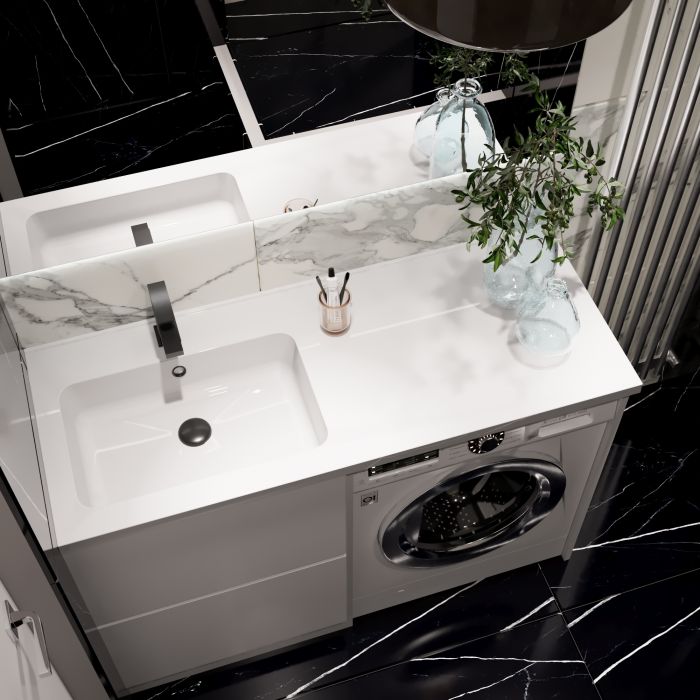 Раковина глянцевая врезная Amidicon Rodeo 120L 1200х480 из литого камня