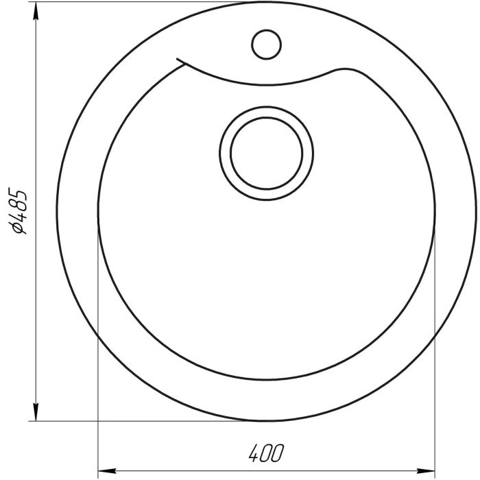 Мойка гранитная Bretta Rondo 485х215 мокко