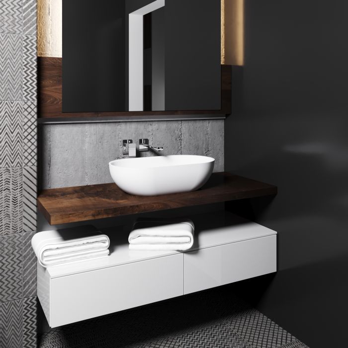 Раковина матовая накладная Amidicon Savanna 56 560х320 из литого камня