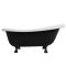 Ванна отдельностоящая глянцевая Amidicon Symphony 167х78 черная из литого камня черные ножки
