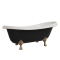Ванна отдельностоящая глянцевая Amidicon Symphony 167х78 черная из литого камня бронзовые ножки
