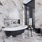 Ванна отдельностоящая матовая Amidicon Symphony 167х78 черная из литого камня серебряные ножки