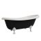 Ванна отдельностоящая глянцевая Amidicon Symphony 167х78 черная из литого камня белые ножки