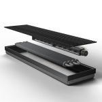 Конвектор внутрипольный Teplowatt 350х26.5 Turbo черный