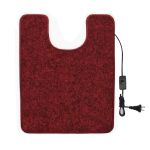 Коврик с подогревом для туалета Теплик 55x70 см с термоизоляцией Стандарт темно-красный с выключателем