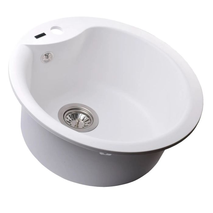 Мойка гранитная Bretta Rondo 485х215 белый